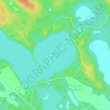 Little Whitefish Lake topographic map, elevation, terrain