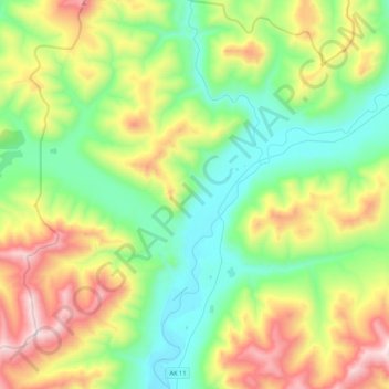 Wiseman topographic map, elevation, terrain