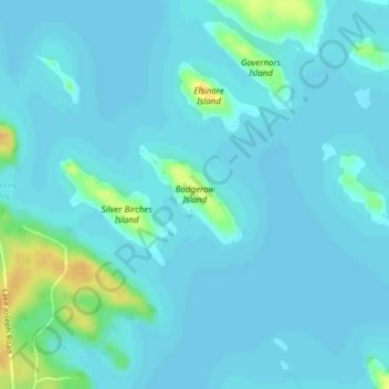 Badgerow Island topographic map, elevation, terrain