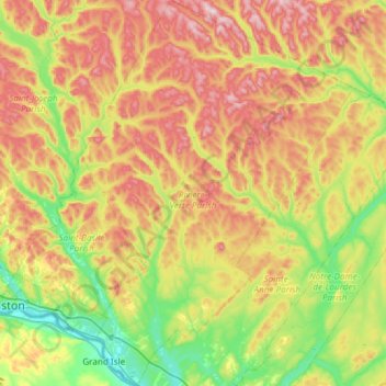 Madawaska County topographic map, elevation, terrain