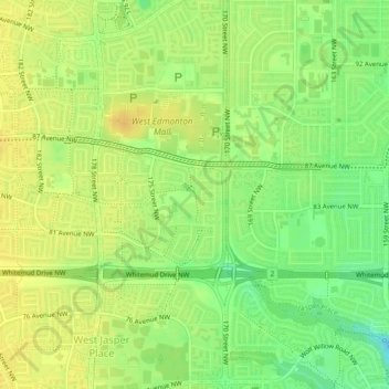 Thorncliff Park topographic map, elevation, terrain