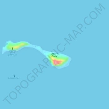 Capones topographic map, elevation, terrain