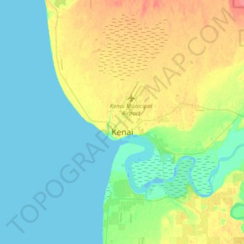 Kenai topographic map, elevation, terrain