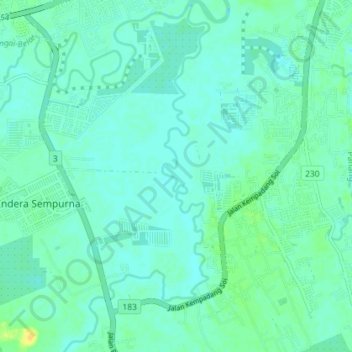 Sungai Soi topographic map, elevation, terrain