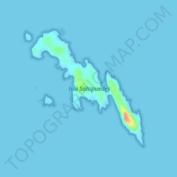 Isla Salsipuedes topographic map, elevation, terrain
