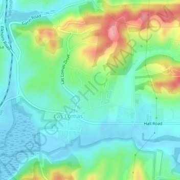 Las Lomas topographic map, elevation, terrain