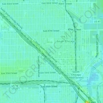 Bessemer Park topographic map, elevation, terrain