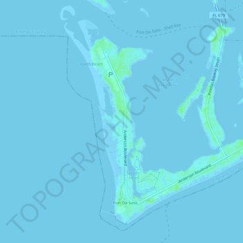 Fort De Soto County Park topographic map, elevation, terrain
