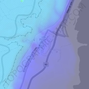 Ovnat topographic map, elevation, terrain