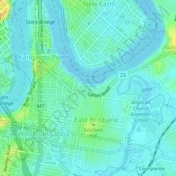 Mowbray Park topographic map, elevation, terrain