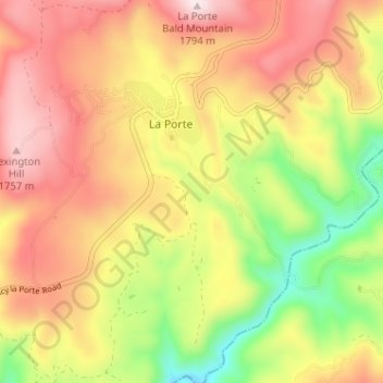 La Porte topographic map, elevation, terrain