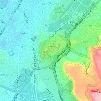 Salah El Din Citadel topographic map, elevation, terrain