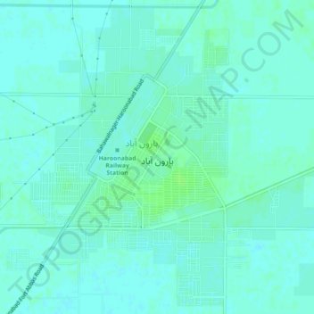 Haroonabad topographic map, elevation, terrain
