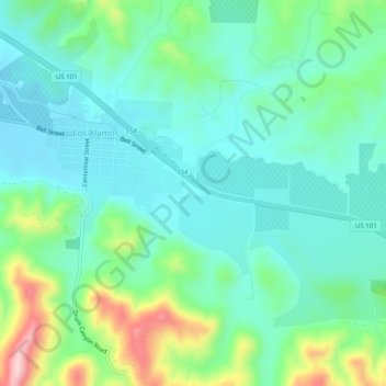 Los Alamos topographic map, elevation, terrain