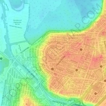 Praça Sinésio Martins topographic map, elevation, terrain