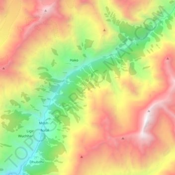 Bhul topographic map, elevation, terrain