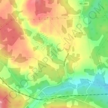 Lansdowne Lake topographic map, elevation, terrain
