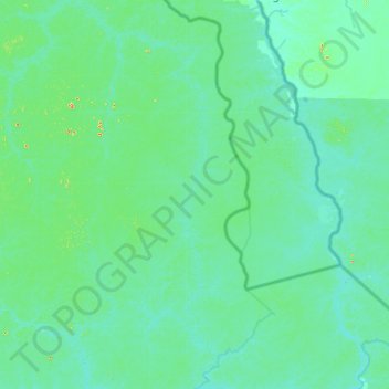 Rio Xié topographic map, elevation, terrain