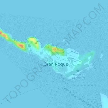 El Gran Roque topographic map, elevation, terrain