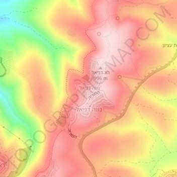 Neve Daniel topographic map, elevation, terrain