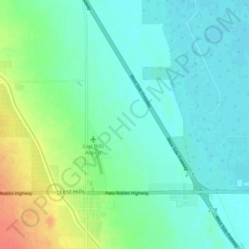 Lost Hills topographic map, elevation, terrain