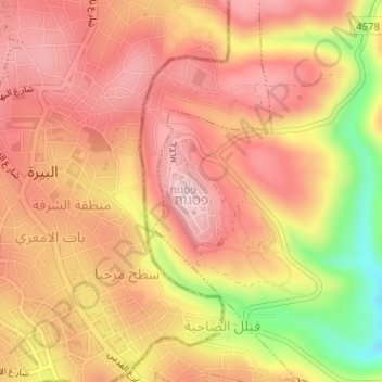 Psagot topographic map, elevation, terrain