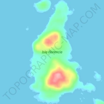 Isla Florencia topographic map, elevation, terrain