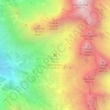 Rifugio Franco Remondino topographic map, elevation, terrain