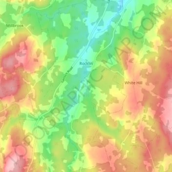 Rocklin topographic map, elevation, terrain