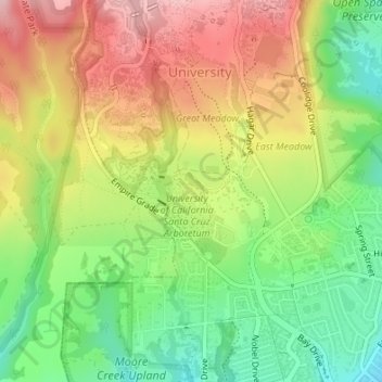 Australian Garden topographic map, elevation, terrain