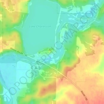 Charleston Lake topographic map, elevation, terrain