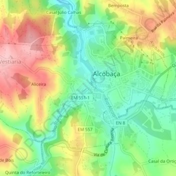 Rio Baça topographic map, elevation, terrain