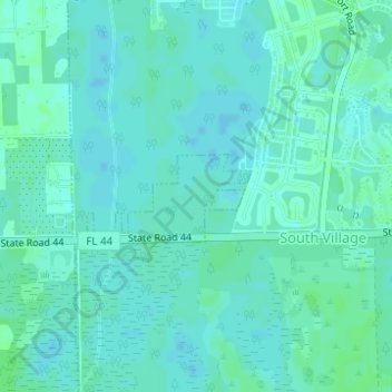 Samsula-Spruce Creek topographic map, elevation, terrain