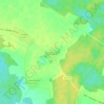 Крапивново topographic map, elevation, terrain