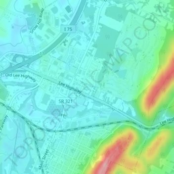 Cambridge Square topographic map, elevation, terrain