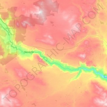 Chilcotin River topographic map, elevation, terrain