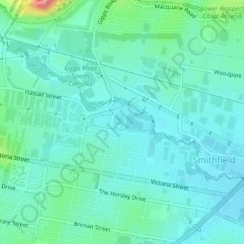 Rosford Street Reserve topographic map, elevation, terrain