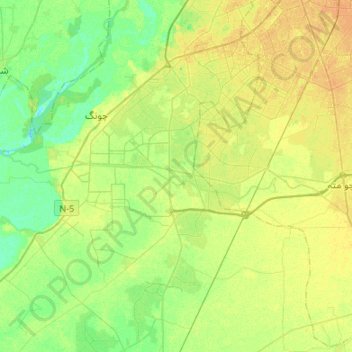 Hudiara Drain topographic map, elevation, terrain