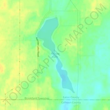 Narrow Lake topographic map, elevation, terrain