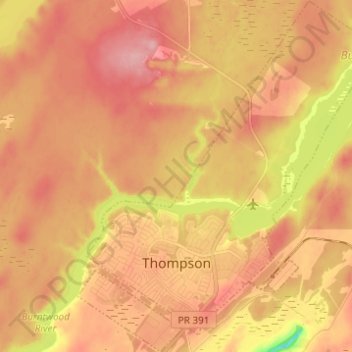 Thompson topographic map, elevation, terrain