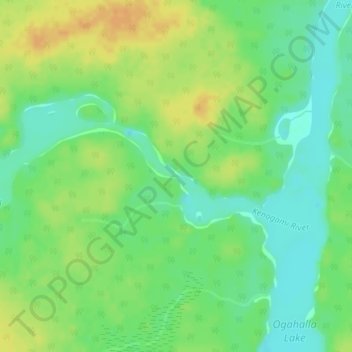 Kenogami River topographic map, elevation, terrain