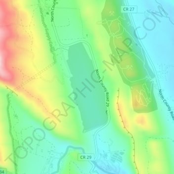 Green Ridge Glade Reservoir topographic map, elevation, terrain