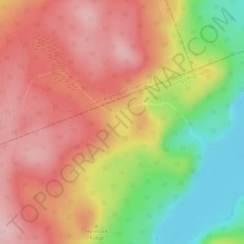 Inright Lake topographic map, elevation, terrain