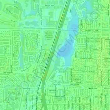 Lake Ida Park topographic map, elevation, terrain