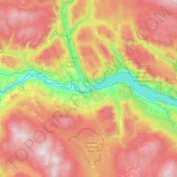 Thompson River topographic map, elevation, terrain