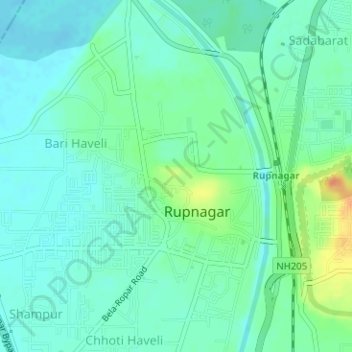 Ropar Harappan Site topographic map, elevation, terrain