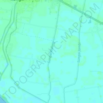 Sungai Kluang topographic map, elevation, terrain