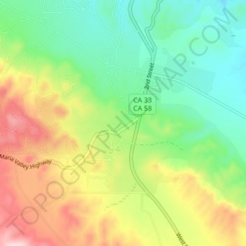 McKittrick topographic map, elevation, terrain