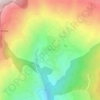 Drakia topographic map, elevation, terrain