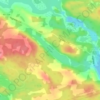 Sheet Harbour topographic map, elevation, terrain
